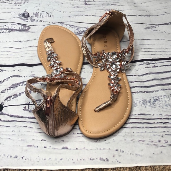 Torrid Rose Gold Jeweled Sandals 